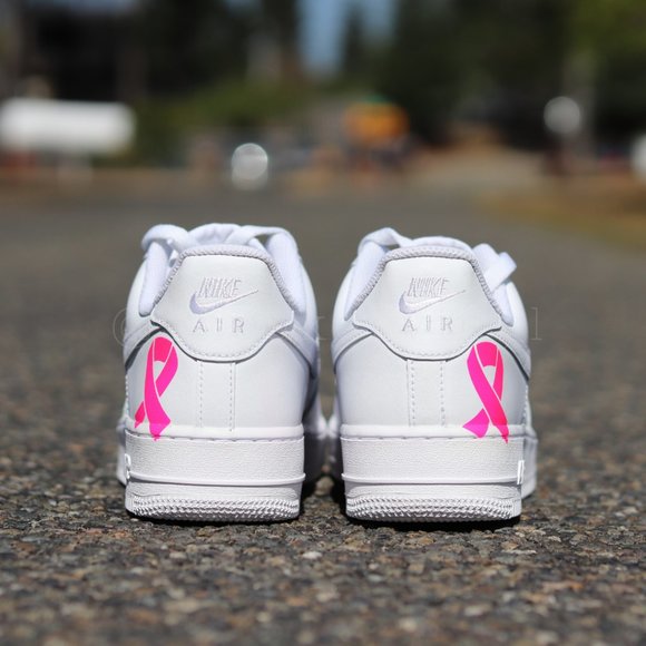 Nike Air Force One Breast Cancer Awareness Pink Ribbon Custom - Picture 5 of 9